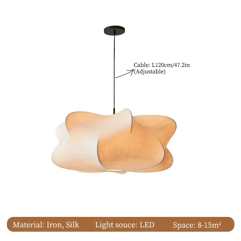 Wabi Sabi Silk Pendant Light �C Organic Sculptural Ceiling Lamp for Serene Spaces