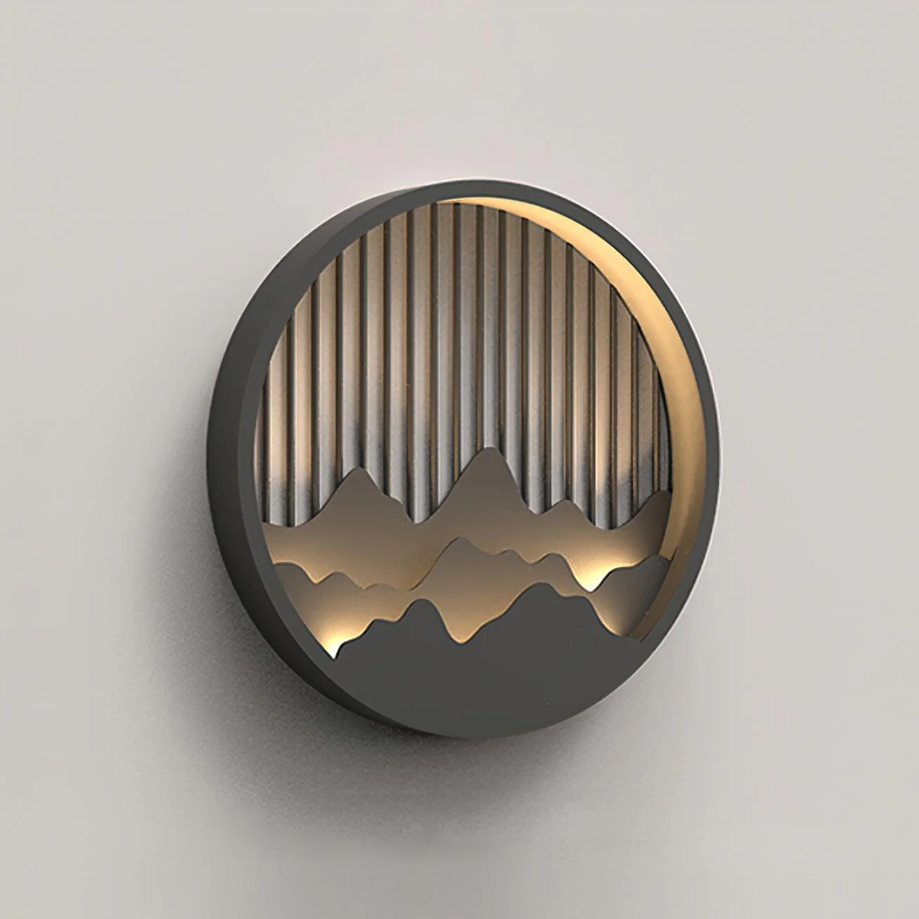 Modern Outdoor Wall Light �C Weatherproof LED Garden Lamp with 3D Mountain Design