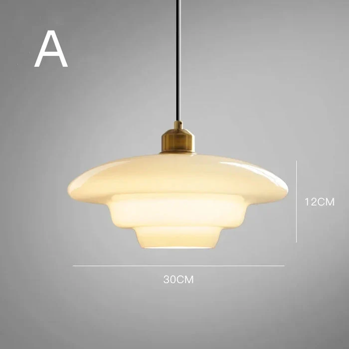 Modern Minimalist Glass Pendant Lamp with Brass Accents
