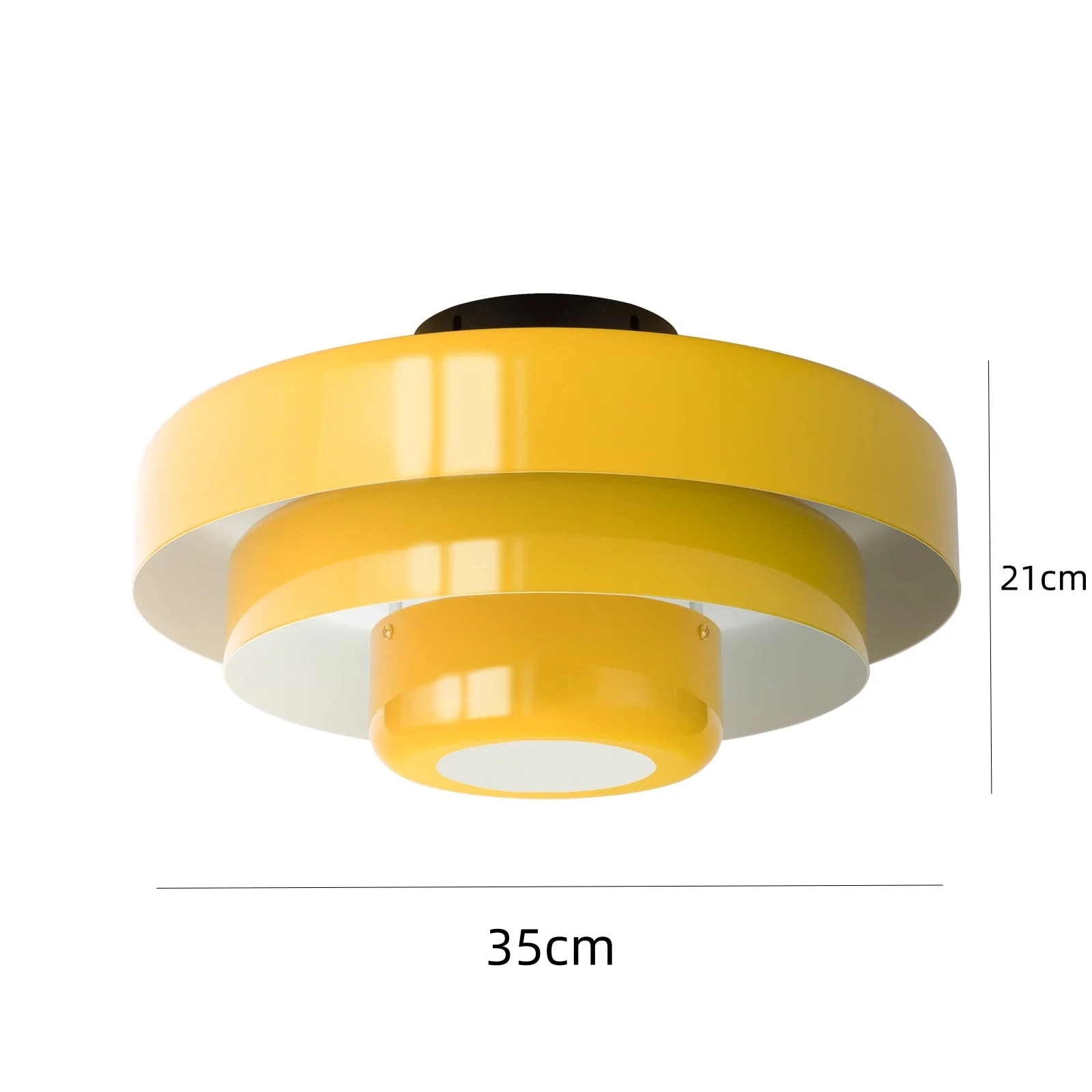 Mid-Century Modern Iron Flush Mount Ceiling Light with Tiered Geometric Design