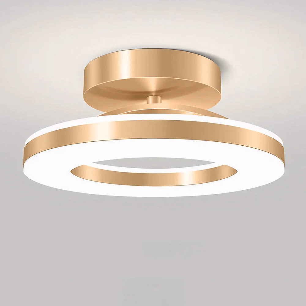 Modern Flush Mount LED Ceiling Light �C Minimalist Ring Design in Iron for Hallways