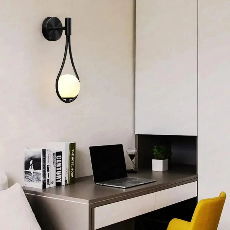 Modern Scandinavian Wall Sconce �C Minimalist Metal & Wood LED Light Fixture