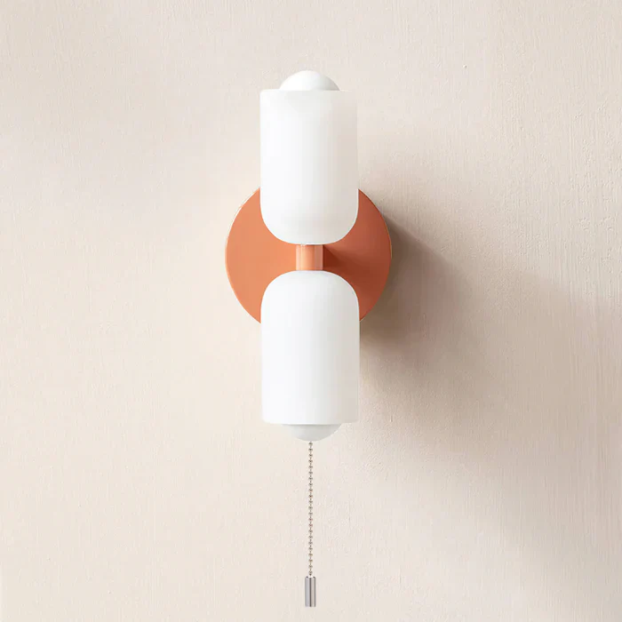 Modern Double Wall Light with Cylindrical Shades �C Sleek Metal Sconce for Indoor Use