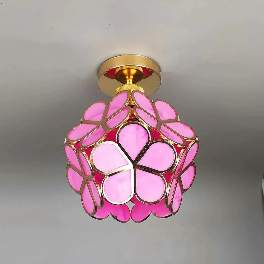 Modern Floral Glass Ceiling Light - Elegant Flush Mount Fixture
