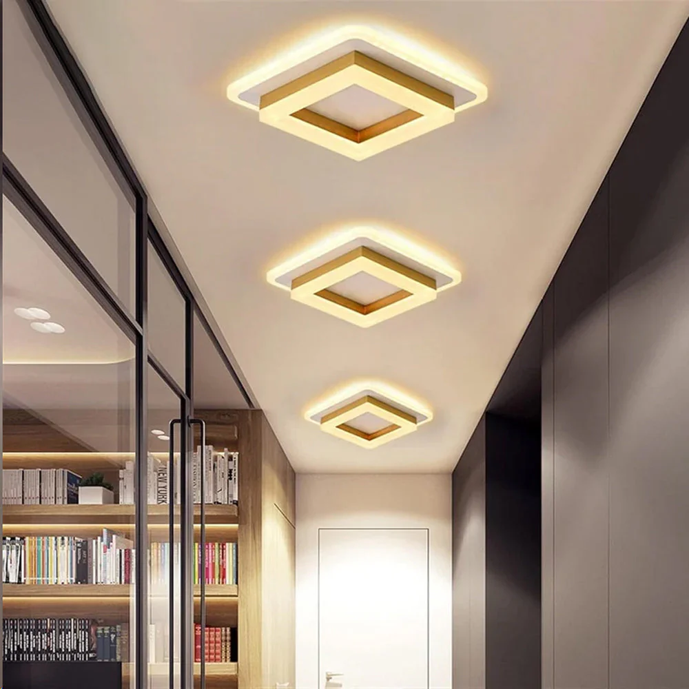 Modern Square LED Flush Mount Ceiling Light �C Minimalist Hallway & Bedroom Fixture