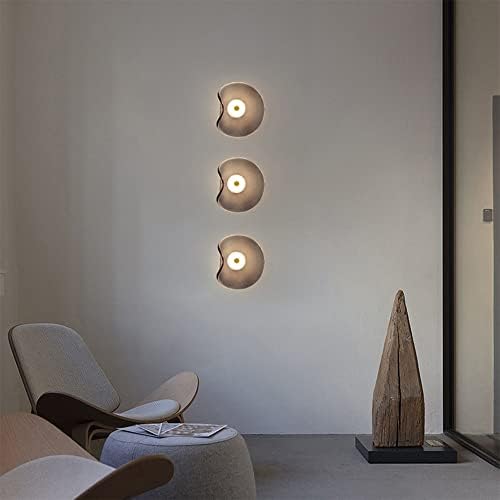Modern LED Wall Sconce �C Amber Glass Shade, Warm Light, Minimalist Metal Design