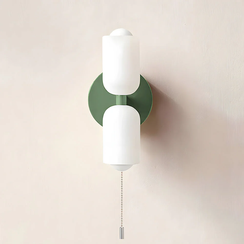 Modern Double Wall Light with Cylindrical Shades �C Sleek Metal Sconce for Indoor Use