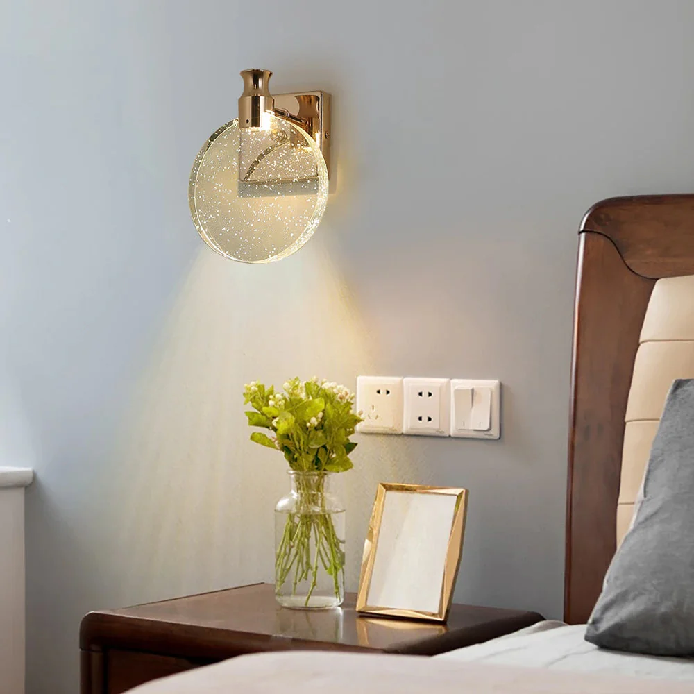 Modern Circular LED Wall Sconce �C Minimalist Glass & Metal Accent Light