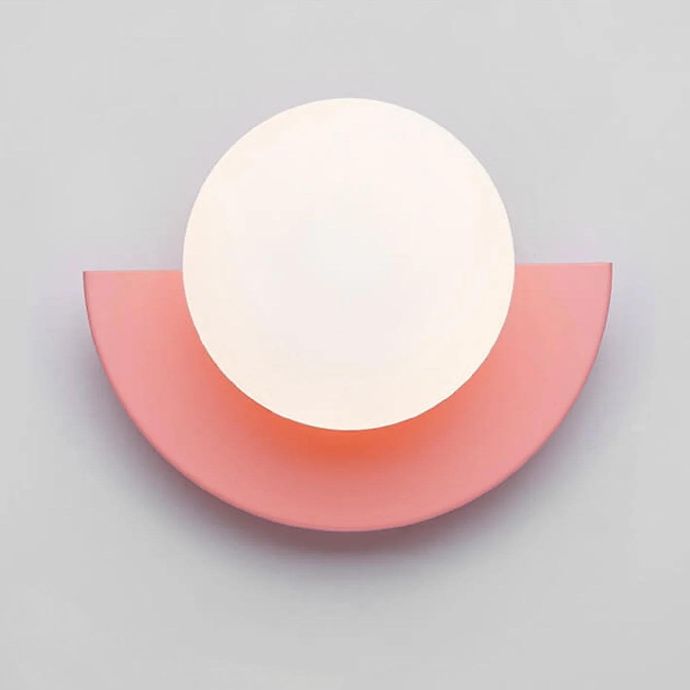 Glass Globe Wall Sconce, Modern Minimalist Light with Geometric Semicircle Base