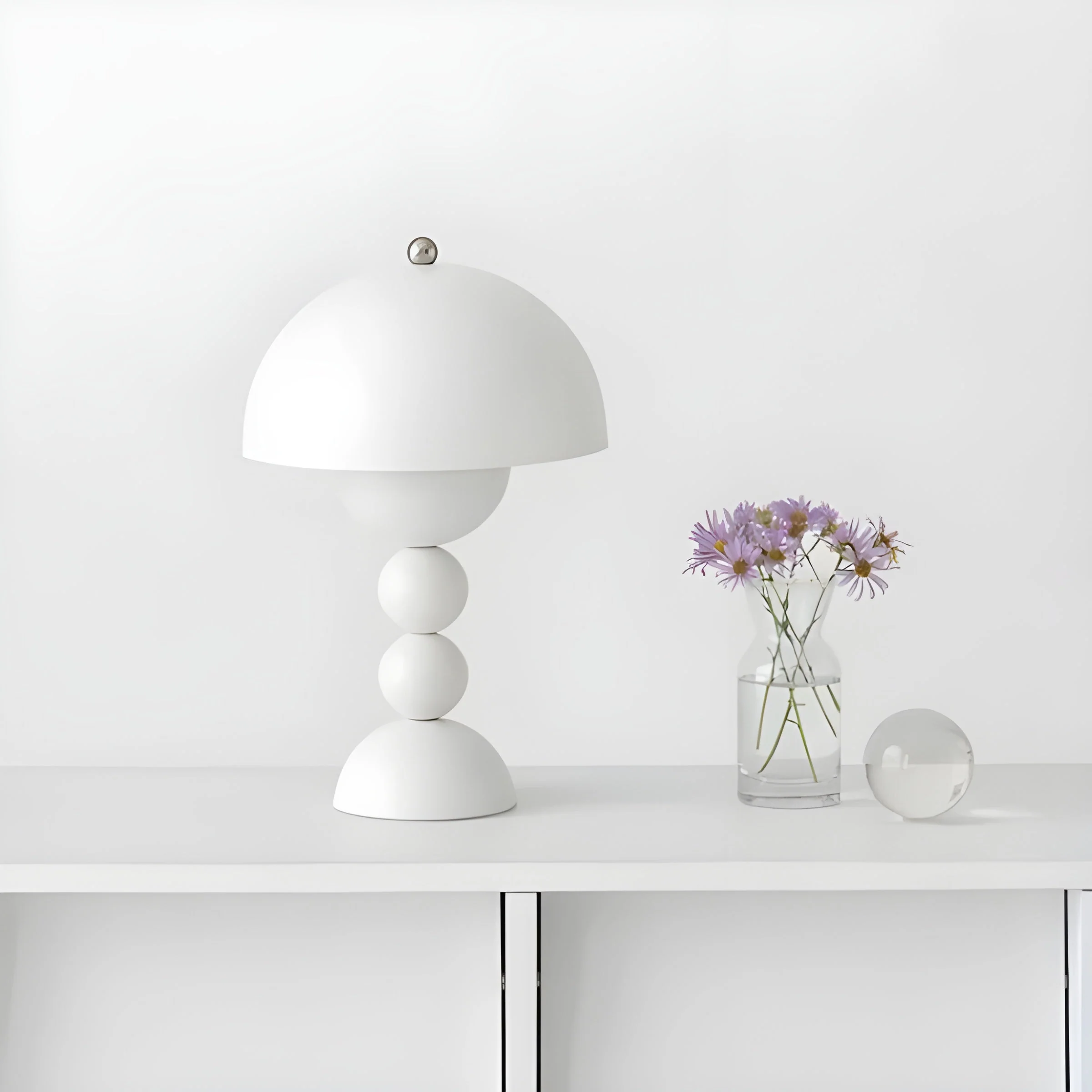 Scandinavian Design Table Lamp with Dimmable LED and Glossy Finish