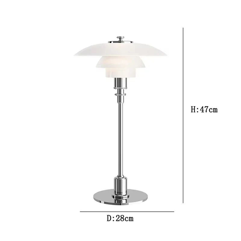 Scandinavian Art Deco Table Lamp with Glossy Dome Shade