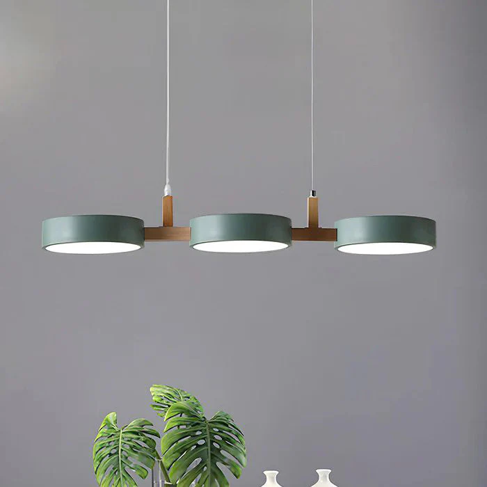 Modern Nordic Triple Cylinder Pendant Light with Wood Accent �C LED, 77cm Ceiling Fixture