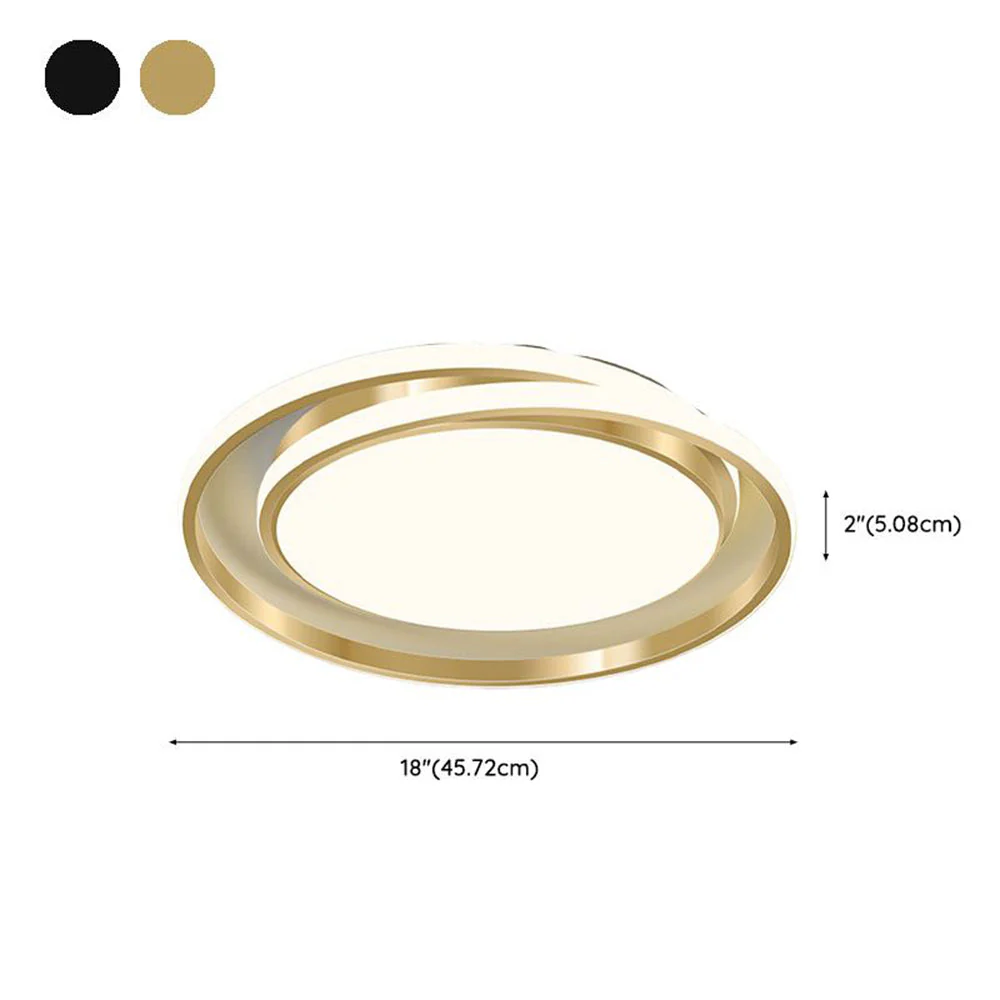 Modern Minimalist LED Flush Ceiling Light �C Circular Iron & Acrylic Fixture