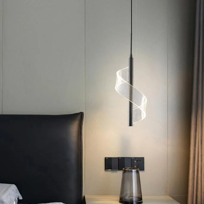Modern LED Pendant Light �C Minimalist Spiral Design with Adjustable Hanging Height