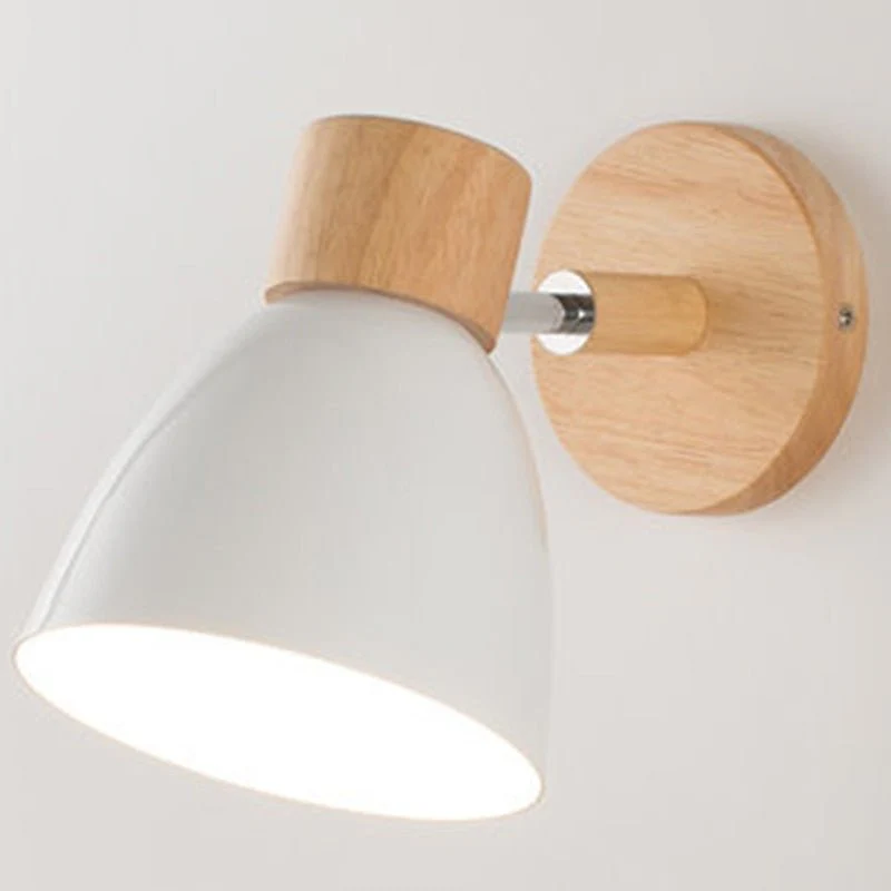 Modern Scandinavian Wood & Metal Wall Lamp �C Adjustable Reading Sconce Light