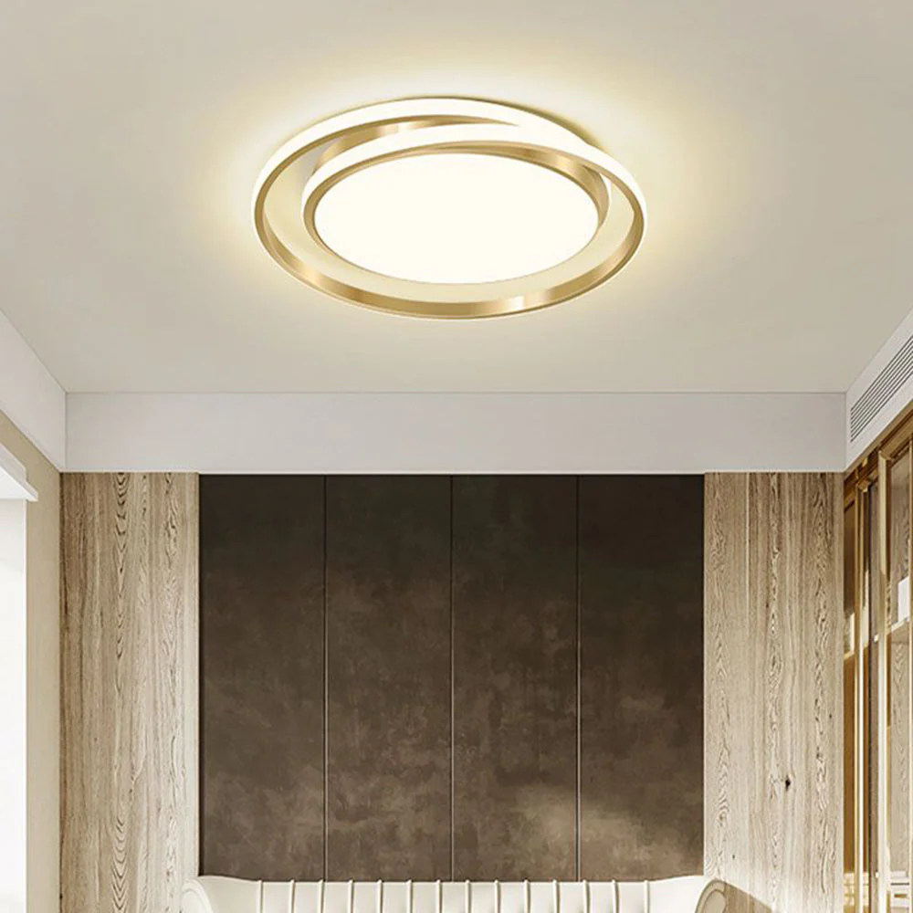 Modern Minimalist LED Flush Ceiling Light �C Circular Iron & Acrylic Fixture