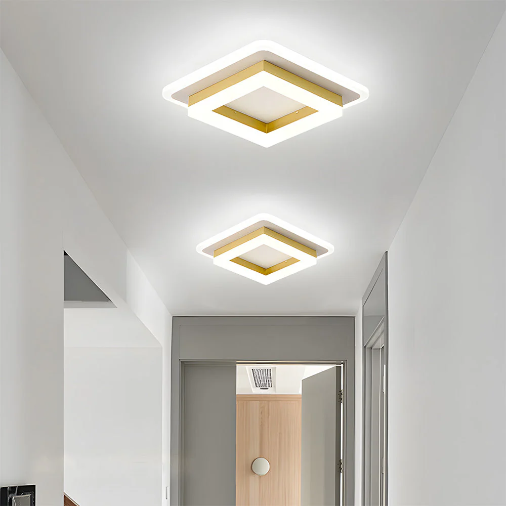 Modern Square LED Flush Mount Ceiling Light �C Minimalist Hallway & Bedroom Fixture