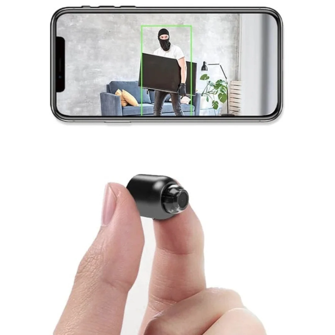 Miniature Security Camera | Matte Black Plastic & Glass | WiFi & Night Vision | Discreet Home or Office Surveillance