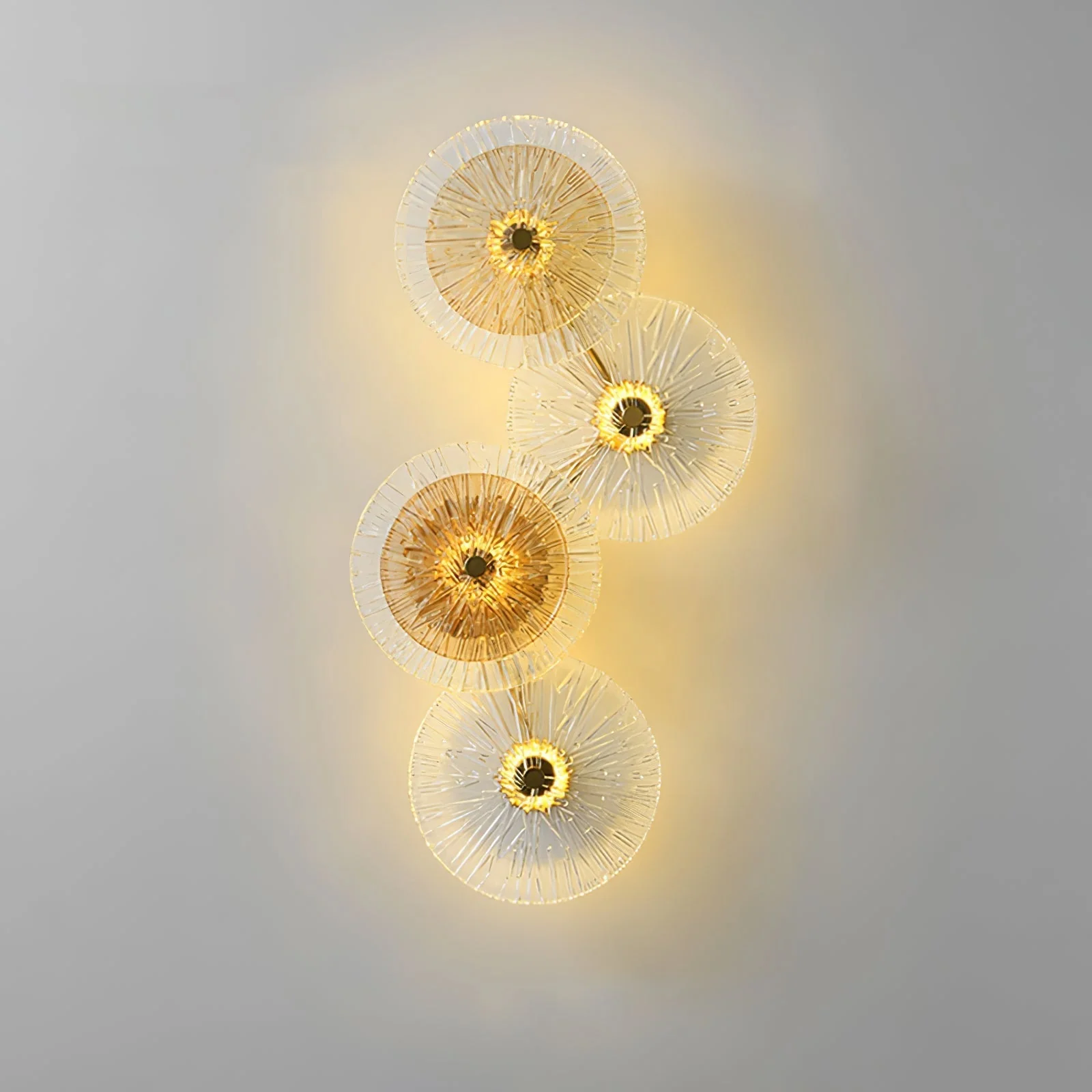 Modern Lotus Flower Wall Light �C Sculptural LED Sconce in Aluminium and Glass