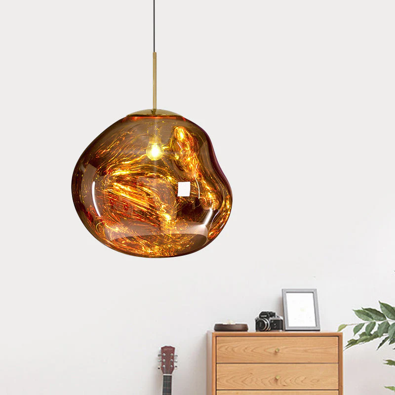 Modern Glass Pendant Light �C Sculptural Irregular Design, E27 Fitting
