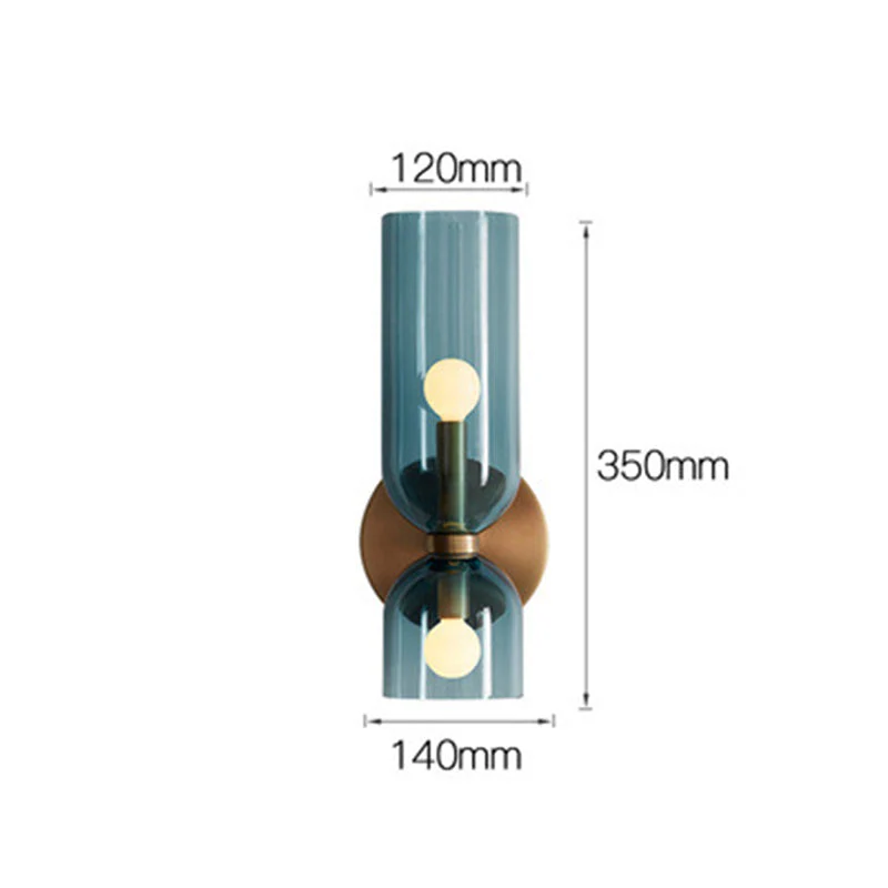 Modern Double Glass Wall Sconce �C Minimalist Hardwired LED Light for Bedroom & Lounge