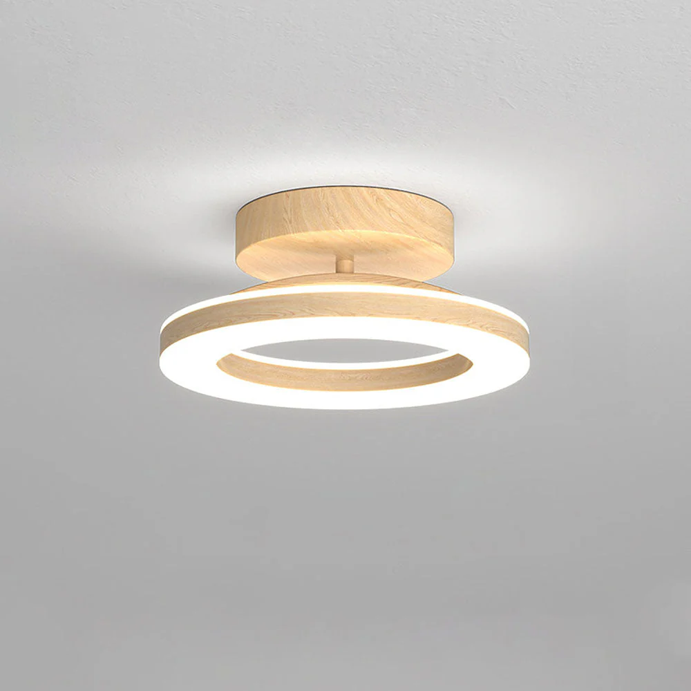 Modern Acrylic Flush Mount LED Ceiling Light �C Round Double Ring Hallway Fixture