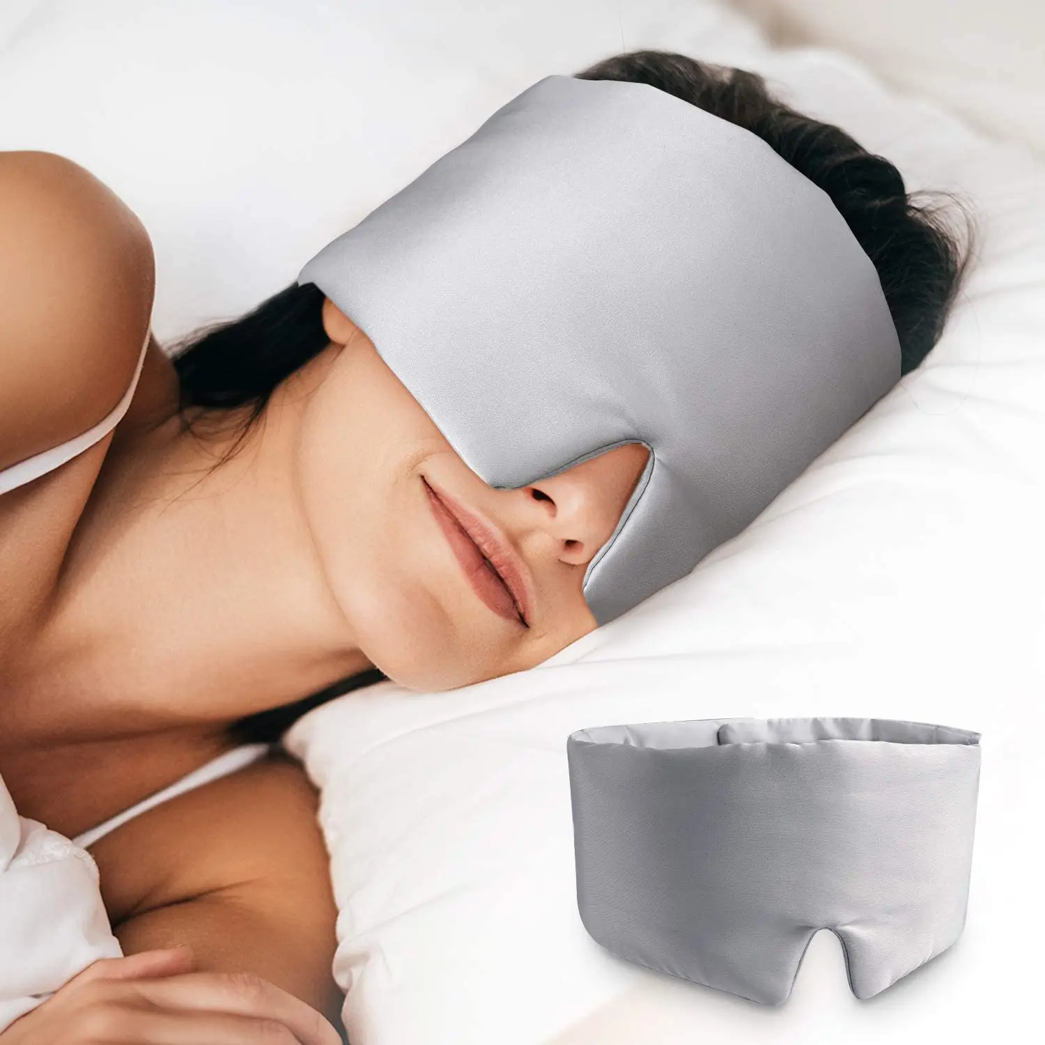 Premium Mulberry Silk Sleep Mask - Contoured Light-Blocking Eye Mask for Travel & Comfort