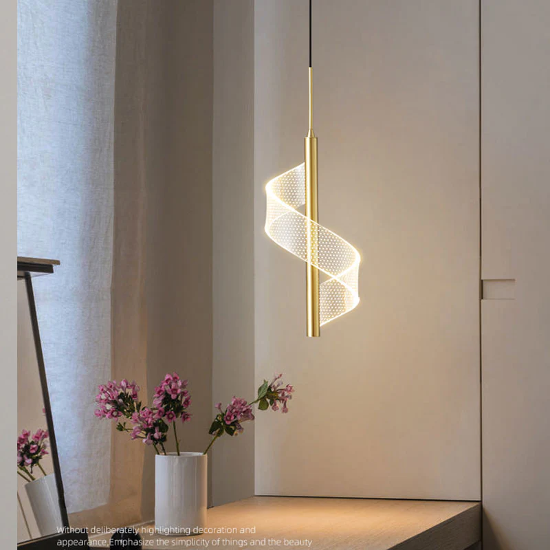 Modern LED Pendant Light �C Minimalist Spiral Design with Adjustable Hanging Height