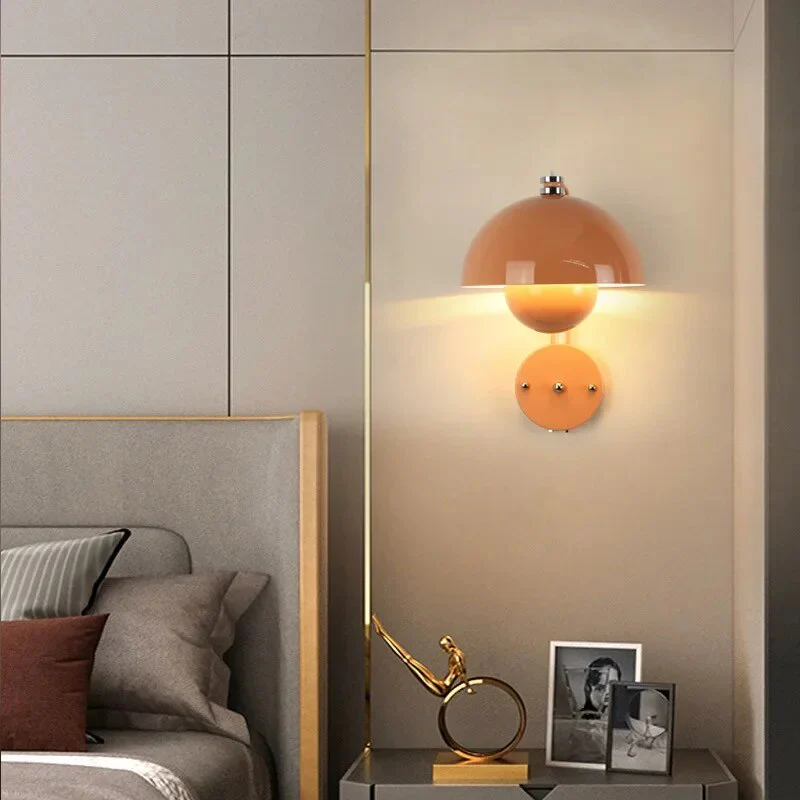 Modern Minimalist Mushroom Wall Sconce �C Dutch Design LED Bedside Light