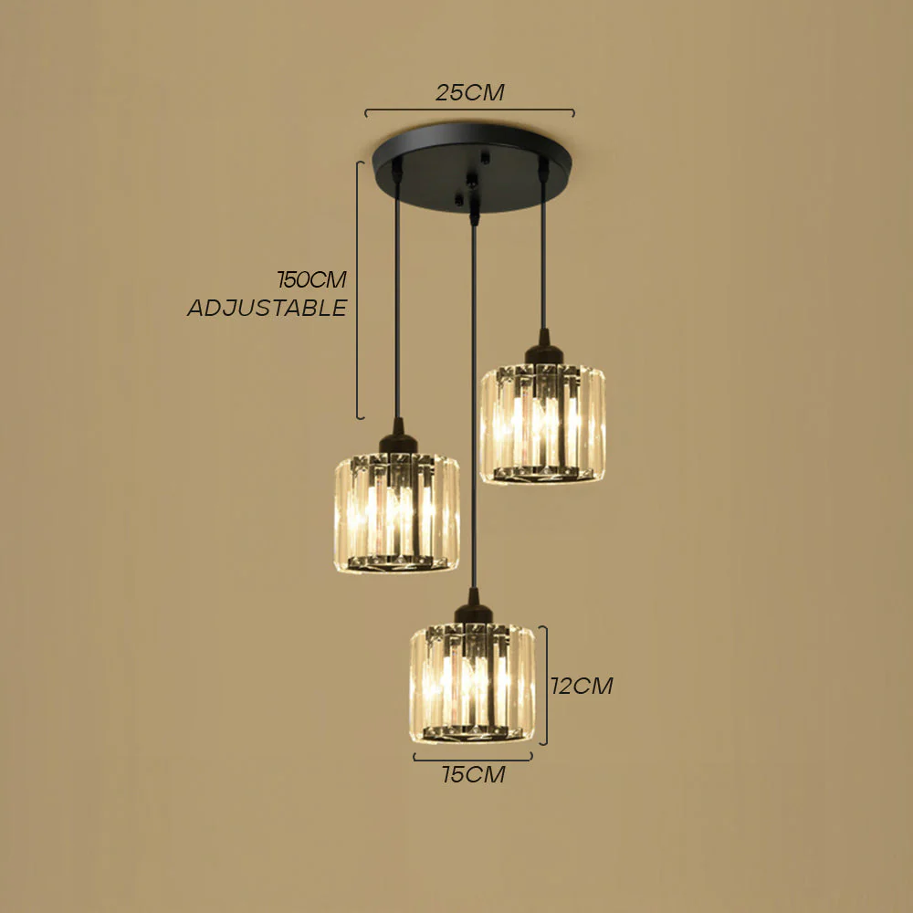 Modern Multi-Light Glass Pendant Light �C Sleek Geometric Design for Kitchen or Dining Room