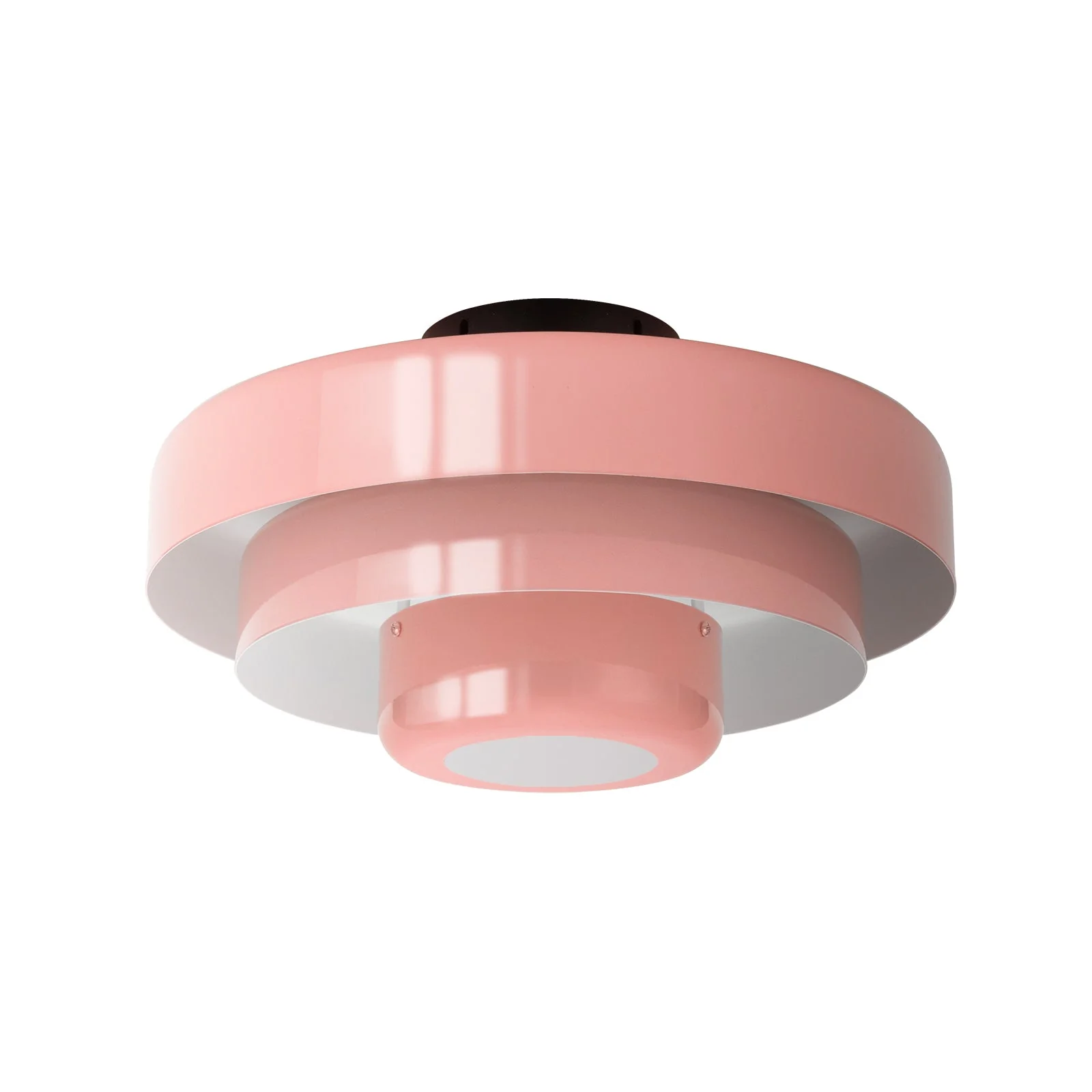 Mid-Century Modern Iron Flush Mount Ceiling Light with Tiered Geometric Design