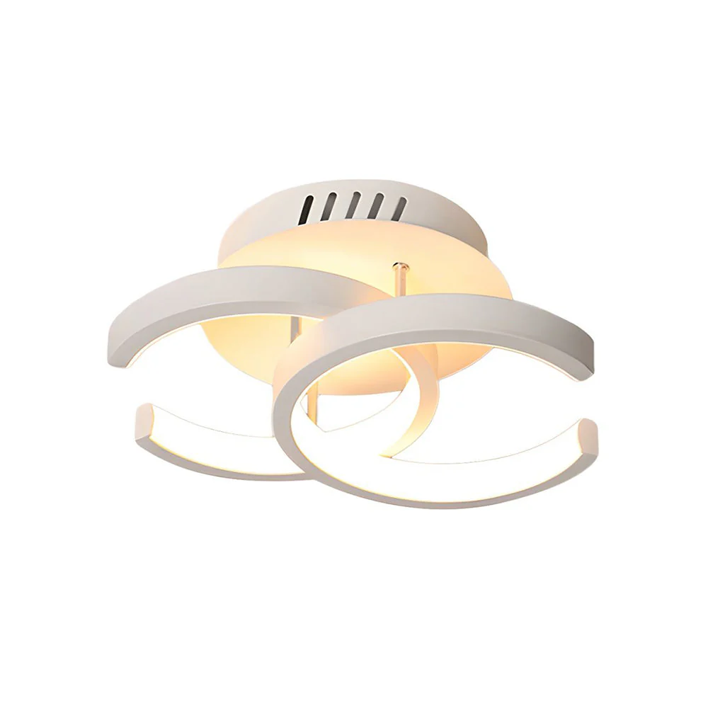 Modern LED Ceiling Light with Sculptural Loop Design �C Iron & Acrylic Flush Mount