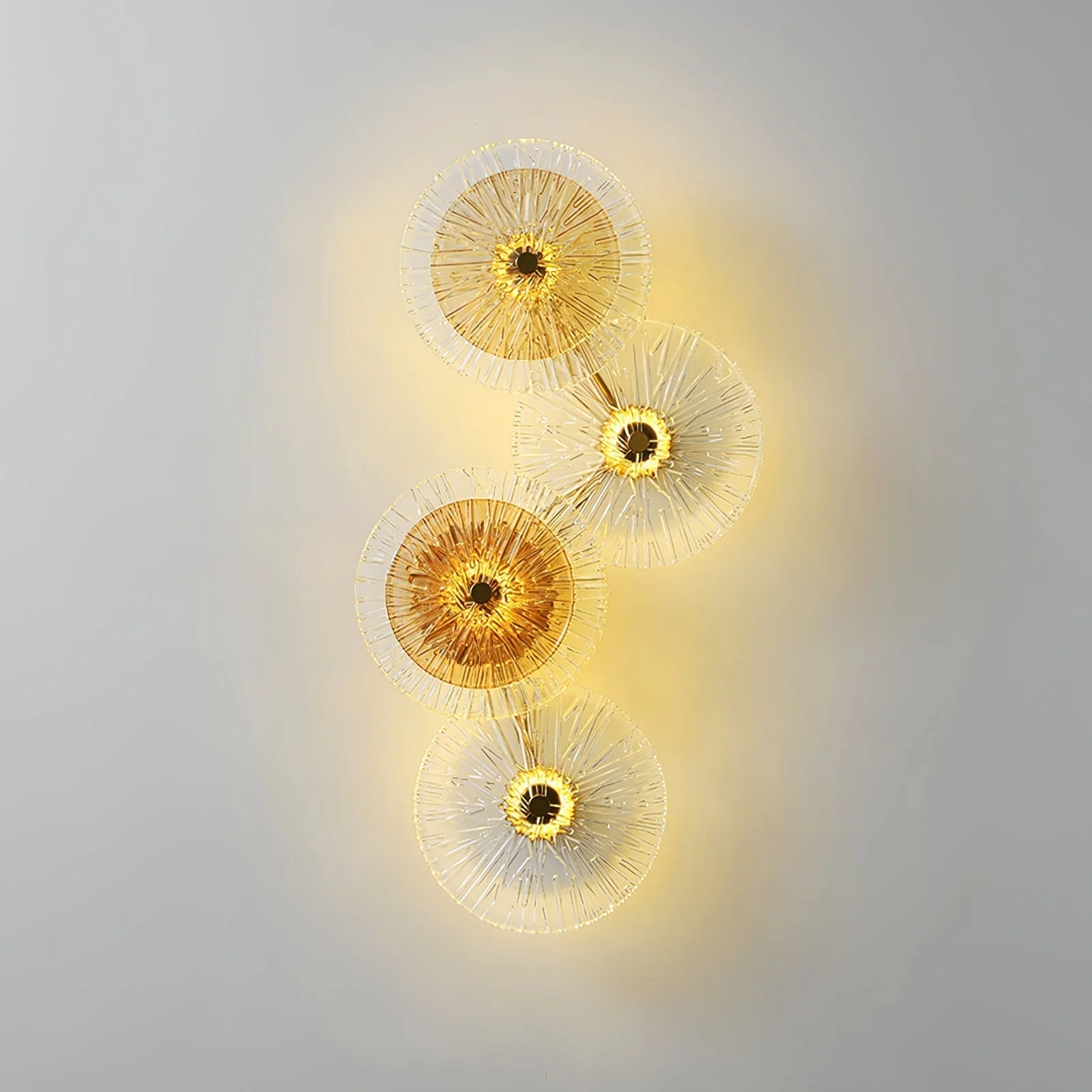 Modern Lotus Flower Wall Sconce �C Artistic LED Light with Elegant Radial Disc Design