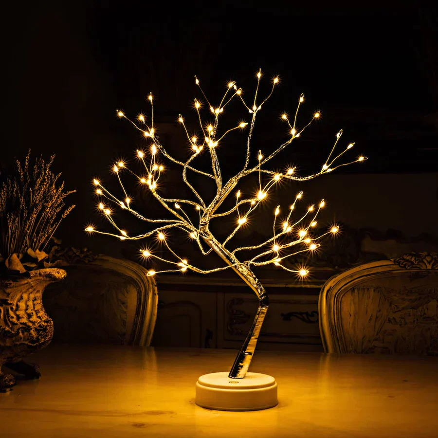 LED Tree Lamp with 108 Twinkling Lights - Relaxing Home Decor Gift