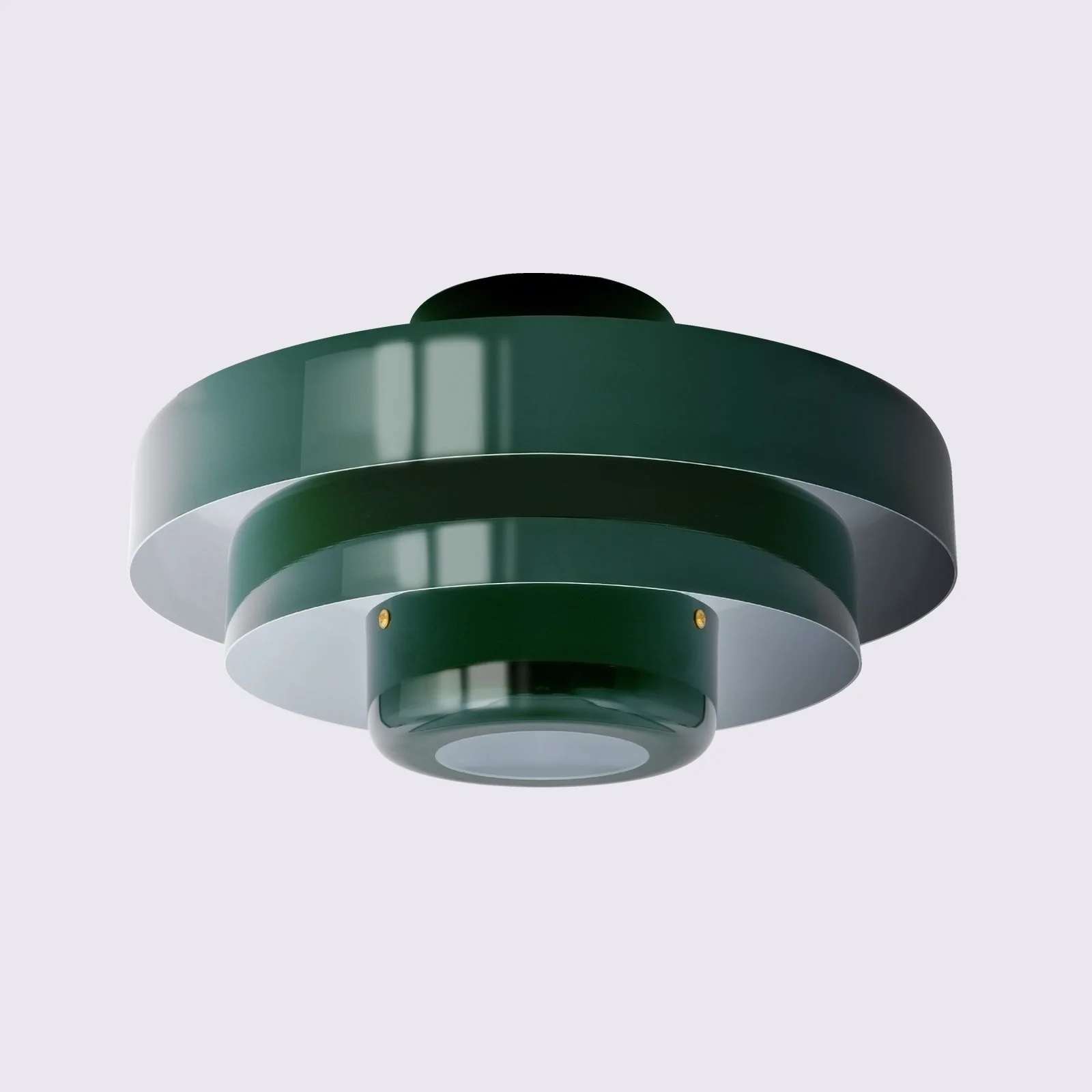 Mid-Century Modern Iron Flush Mount Ceiling Light with Tiered Geometric Design