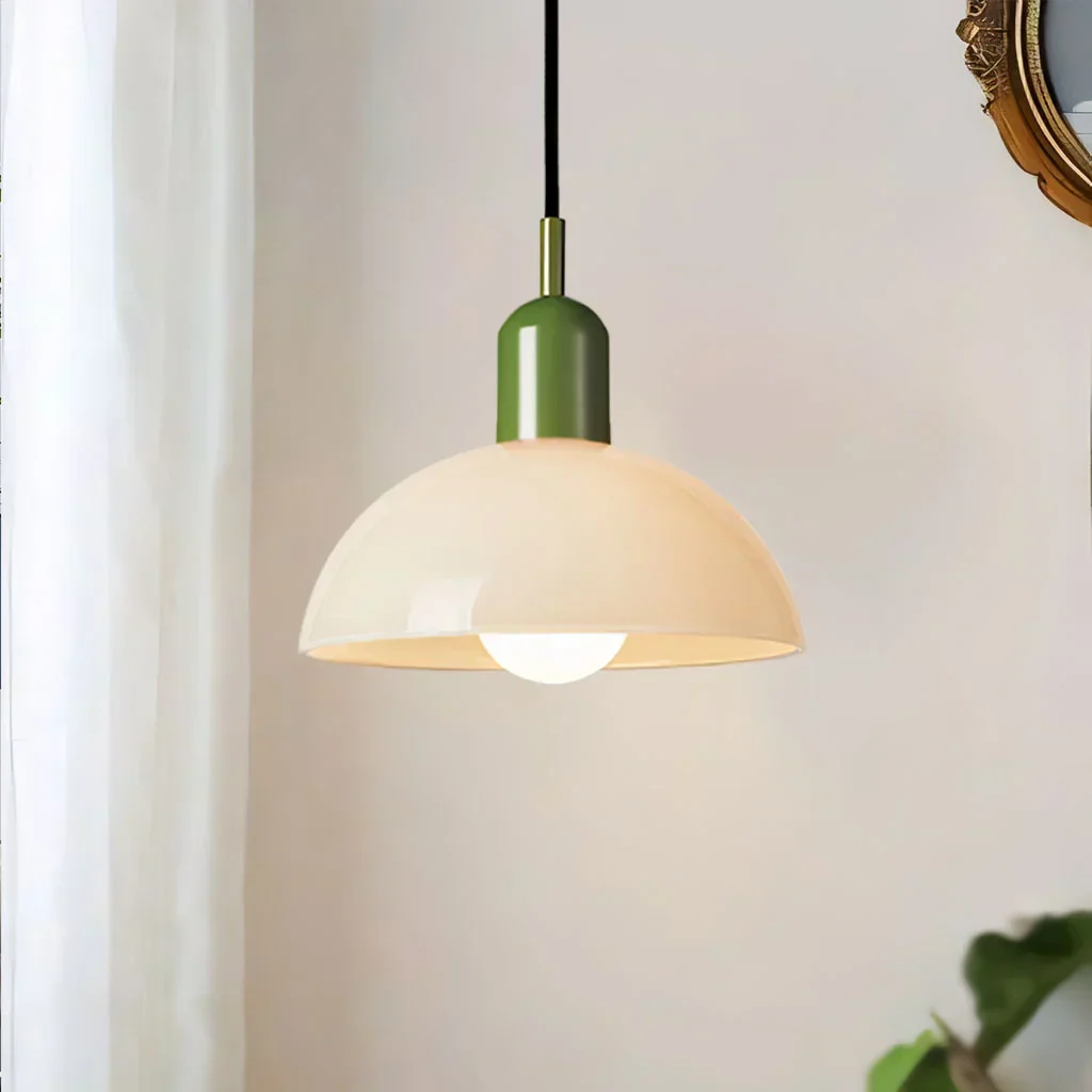 Modern Glass Bowl Pendant Light - Sleek Dome Design with LED Illumination