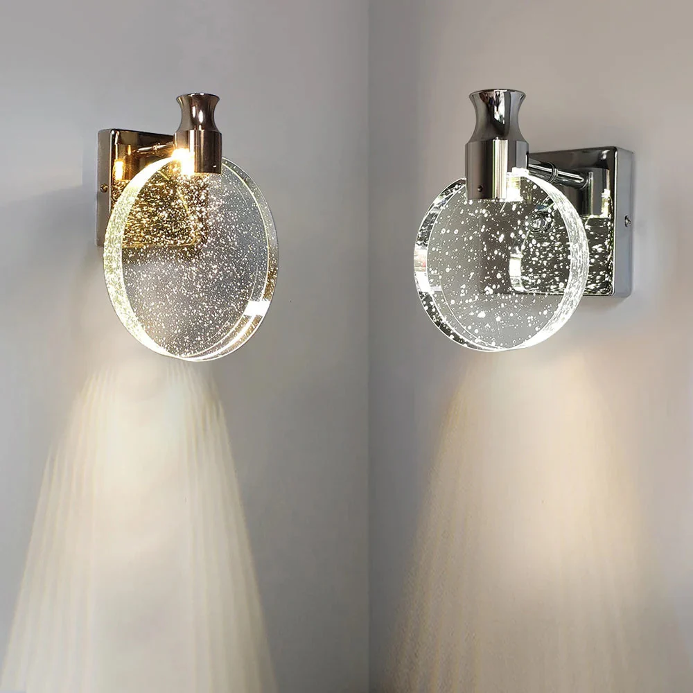 Modern Circular LED Wall Sconce �C Minimalist Glass & Metal Accent Light