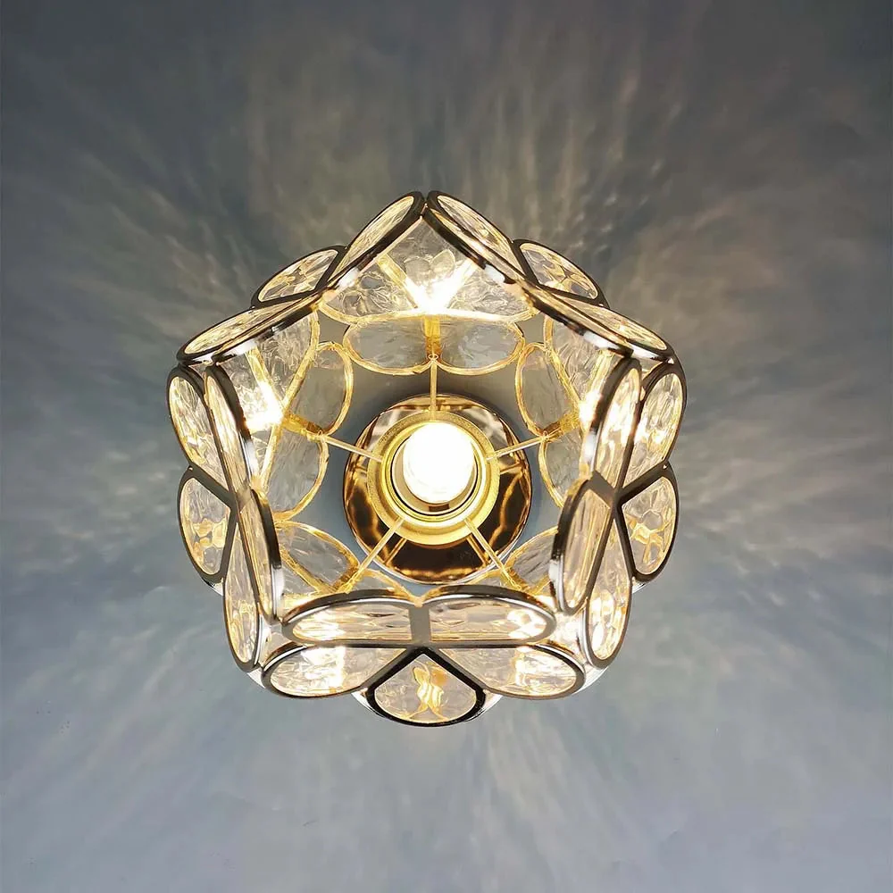 Modern Floral Glass Ceiling Light - Elegant Flush Mount Fixture