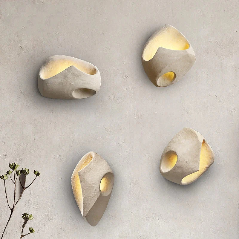 Wabi-Sabi Cement Wall Light �C Modern Sculptural LED Sconce with Organic Design