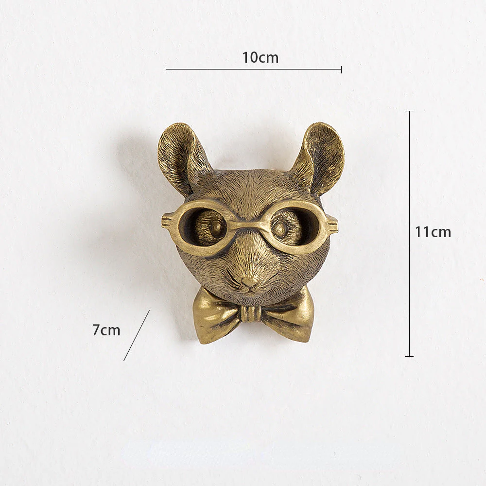 Deer Head Wall Mount with Eyeglasses, Pipe & Chain - Retro Synthetic Resin Decor