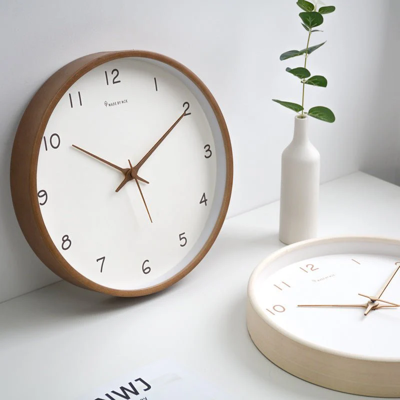 Wall Clock | Solid Wood & Matte Finish | Quiet Movement | Living Room Accent
