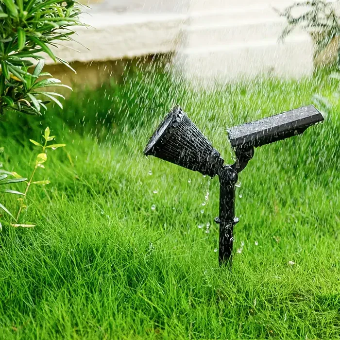 Solar Spot Light | Black Plastic & Solar Panel | Weather-Resistant & Adjustable Angle | Garden Enhancement