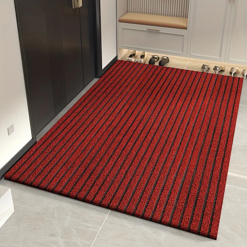 Doormat | Durable Synthetic Fiber & Anti-Slip Backing | Bold Stripe Pattern | Entryway Welcome