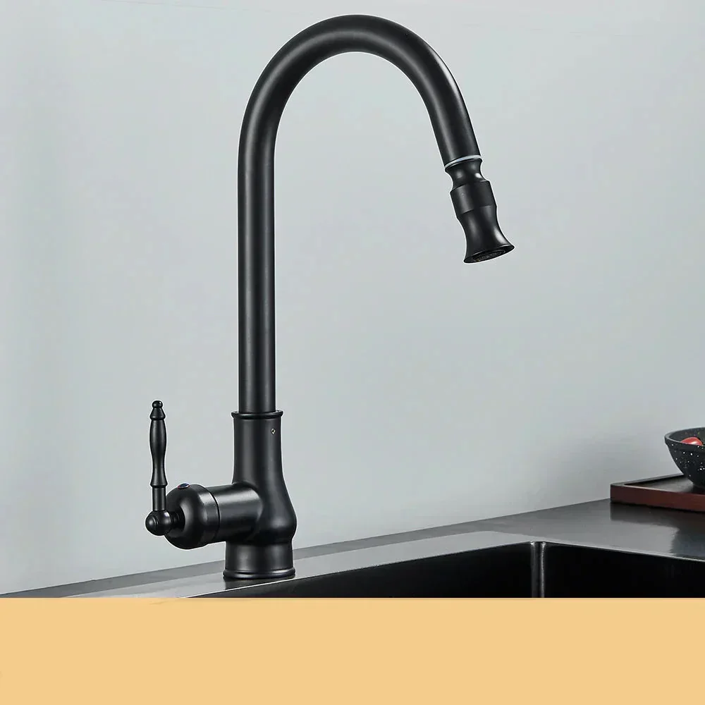 Vintage Brass Kitchen Faucet with Swivel Spout and Single Handle
