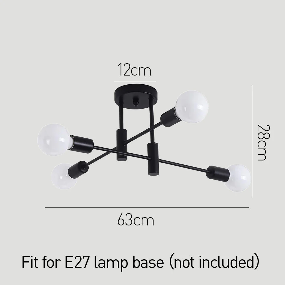 Modern Nordic Flush Ceiling Light �C Minimalist Metal Fixture with Geometric Design