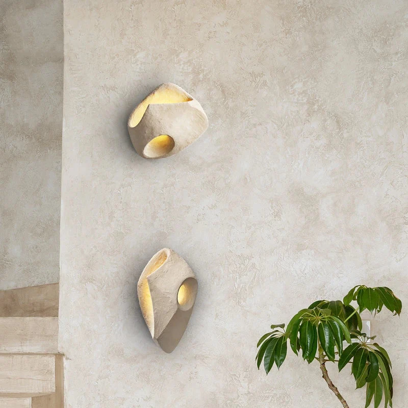 Wabi-Sabi Cement Wall Light �C Modern Sculptural LED Sconce with Organic Design