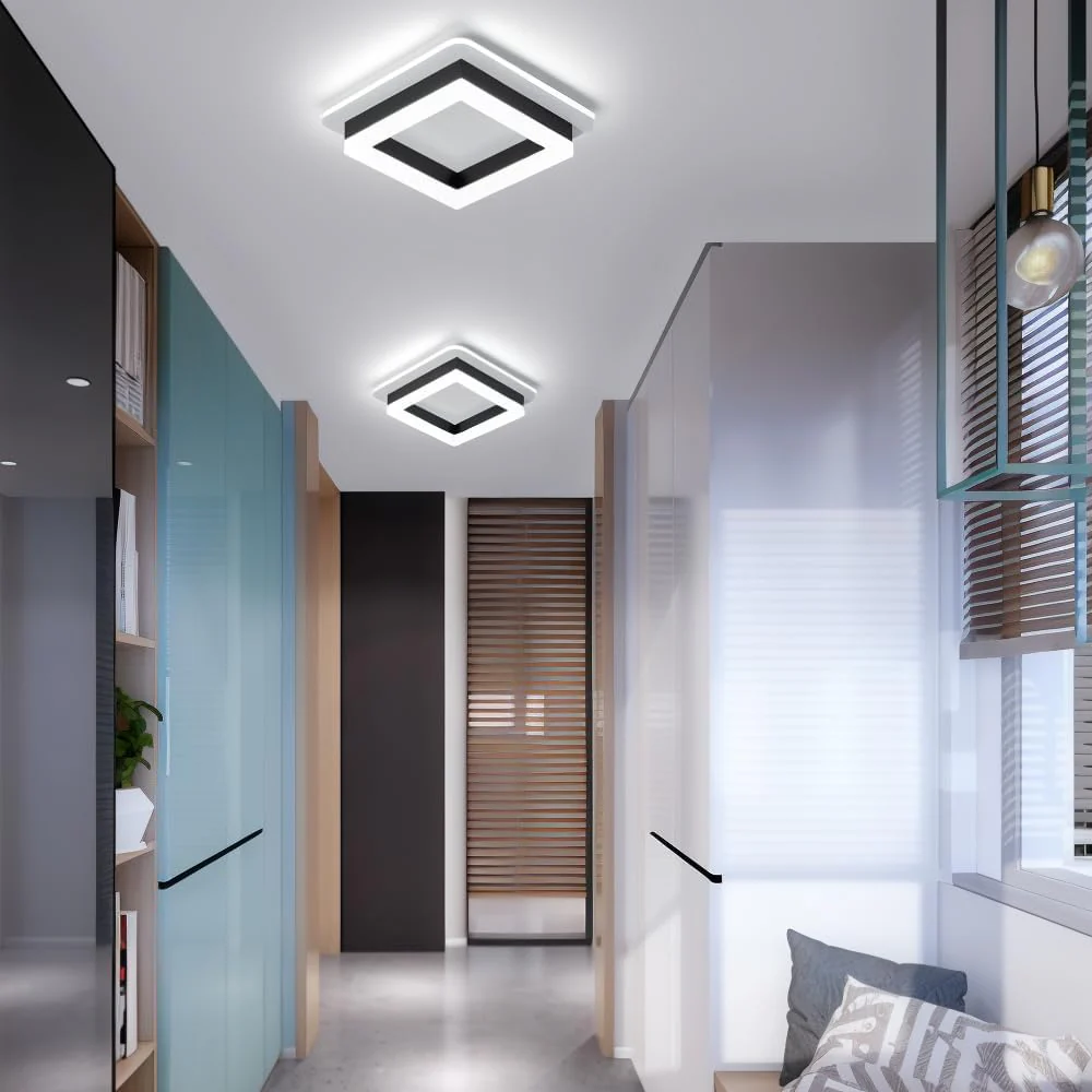Modern Square LED Flush Mount Ceiling Light �C Minimalist Hallway & Bedroom Fixture