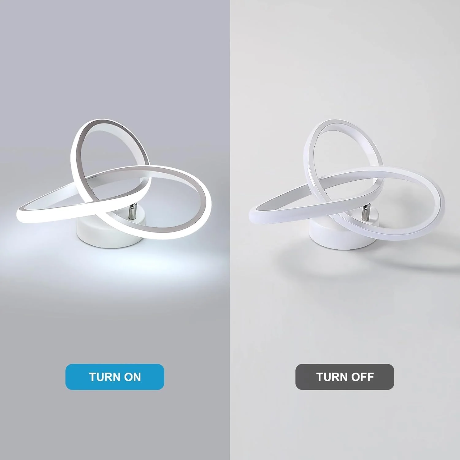Modern LED Ceiling Light with Sculptural Loop Design �C Iron & Acrylic Flush Mount