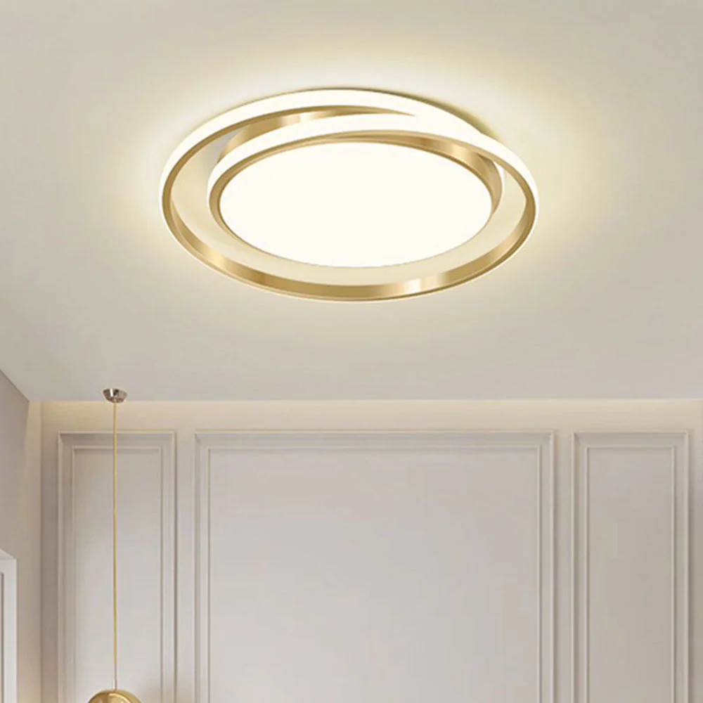 Modern Minimalist LED Flush Ceiling Light �C Circular Iron & Acrylic Fixture