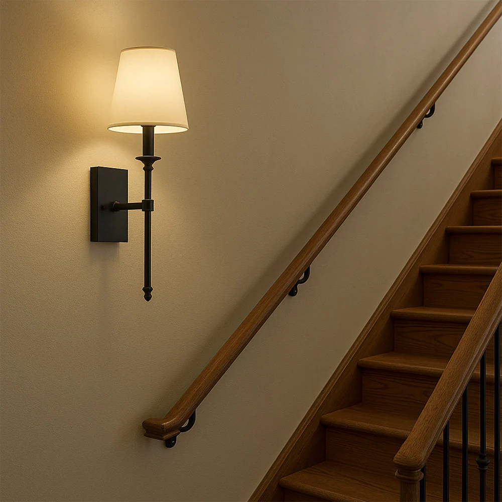 Wall Sconce | Matte Metal & Linen Shade | Rechargeable Wireless | Living Room Accent